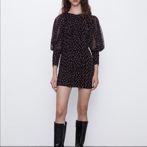 Zara - TRF Black Draped Mini Dress